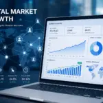 Data visualization showing visitor identification software market growth from $5.2 billion to $19.2 billion