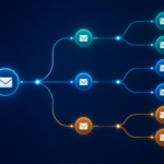 Email nurture sequence workflow diagram showing branching paths and behavioral triggers